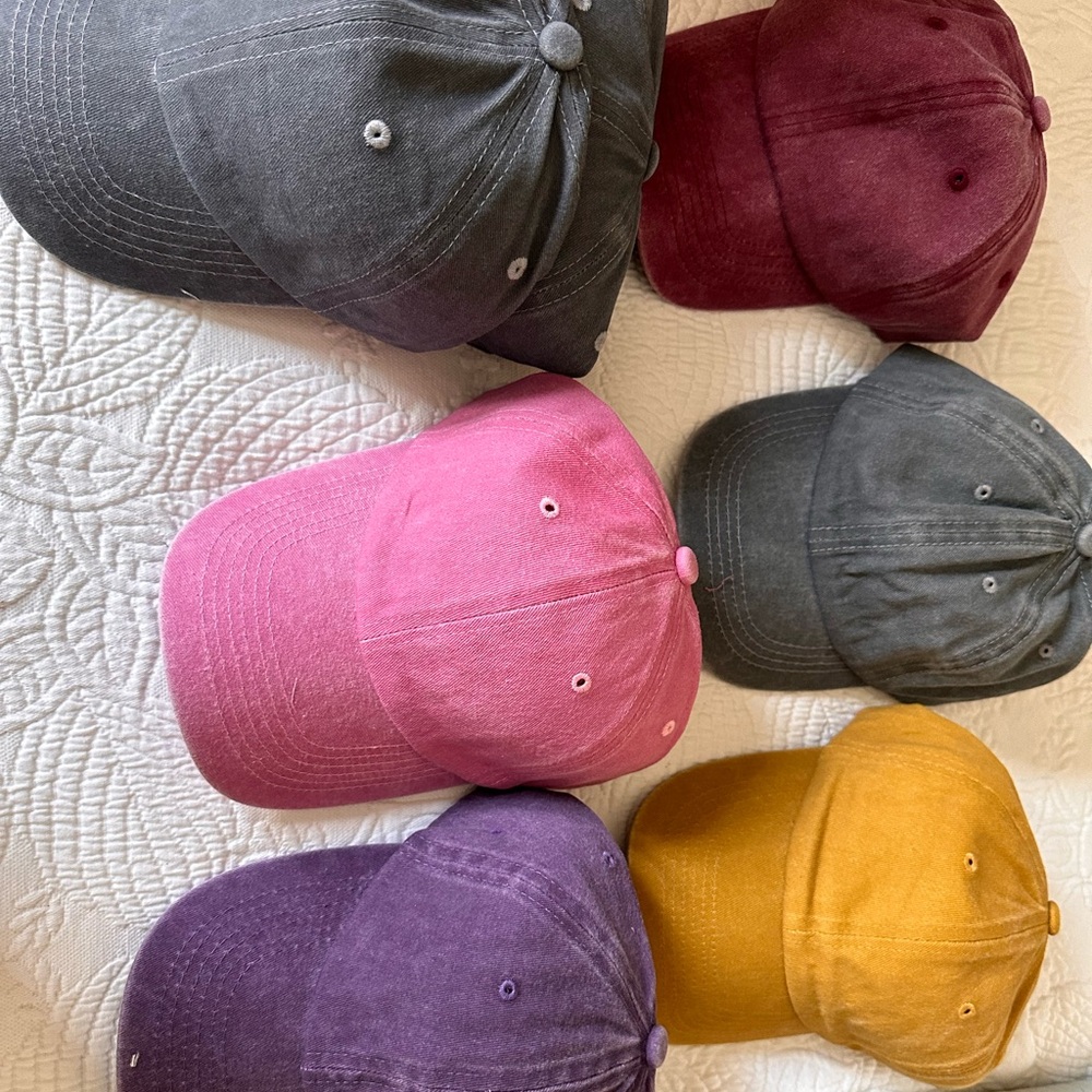 Adult, one that fits all distressed baseball caps.